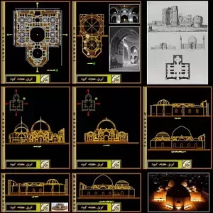 دانلود اتوکد مسجد کبود ؛ فایل نقشه کامل مسجد کبود تبریز [DWG]